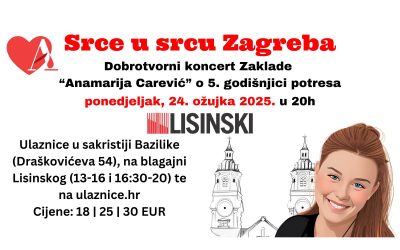 Srce u srcu Zagreba – dobrotvorni koncert za Zakladu „Anamarija Carević“